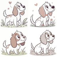 Set of dog in cartoon style vector