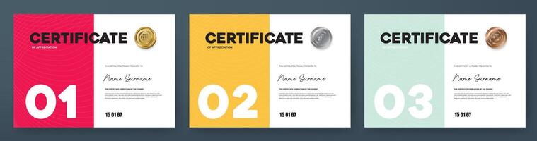 Certificate of appreciation or Award diploma template design in pastel color style vector