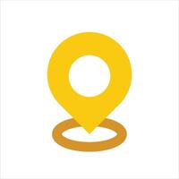 A yellow pin on a white background vector