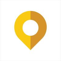A yellow location marker icon on a white background vector