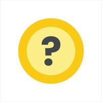 A yellow circle with a question mark on it vector