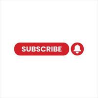 Subscribe button with red bell on white background vector