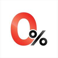 A red and black percentage sign on a white background vector