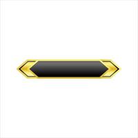 A black and gold arrow button on a white background vector