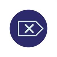 An x symbol on a blue circle vector