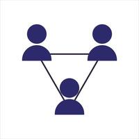 A group of people are connected by a line vector