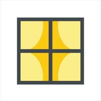 A yellow square with four squares inside vector