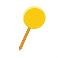 A yellow lollipop on a stick vector