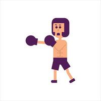 A man in boxing gloves is standing in front of a white background vector