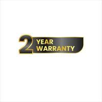 A black and gold 2 year warranty seal is featured vector