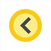 A yellow circle with an arrow pointing down vector