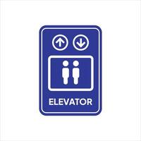 a symbol with two figures, and the text ELEVATOR vector
