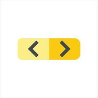 A yellow and black button with two arrows vector