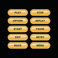 A game button with different buttons on it vector