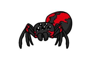 Mysterious Black Spider with Red Markings vector