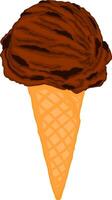 Tasty Chocolate Ice Cream With Chocolate Jam Treat vector