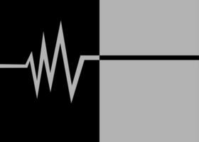 Modern Monochrome Heart beat Abstract Art vector