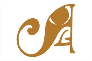 Clean Initial A and Elephant Logo vector