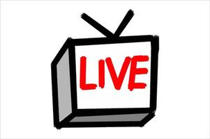 Simple Live Stream Button Icon vector