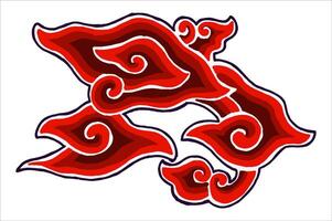 Cirebon Mega Mendung Batik Pattern vector