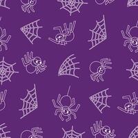 Outline Seamless Pattern of Spider Animal Web Background for Fashion Wrapping Print Fabric Surface vector