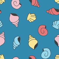 Seashell Pattern Repeat Seamless for Wallpaper Background Cover Packaging vector