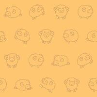 Outline Sheep Seamless Pattern Background for Print Fabric Surface Fashion Wrapping vector