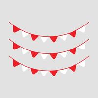 Red and white bunting on a gray background vector