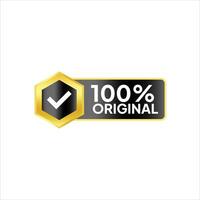100 original badge on white background vector