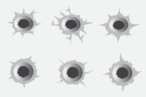 set of bullet hole good for sticker, element design, badge, print design, etc vector
