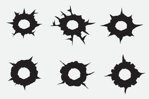 set of bullet hole good for icon, element design, silhouette design, symbol, etc vector