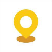 A yellow pin icon on a white background vector