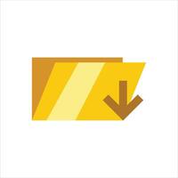 A yellow folder icon with an arrow pointing down vector