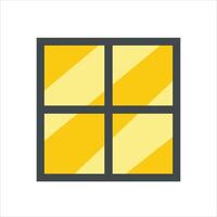A yellow square with four squares inside vector