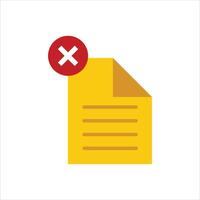 A document with a red cross on it vector