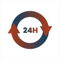 A logo with the words 24 hours in the middle vector