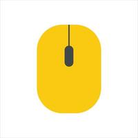 A yellow computer mouse on a white background vector