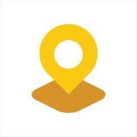A yellow pin icon on a white background vector