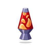 Red lava lamp isolated on white background. vector