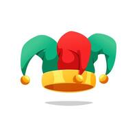 Jester hat isolated on white background. vector