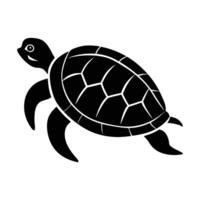 a turtle silhouette on a white background vector
