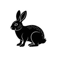 black and white illustration of a rabbit vector