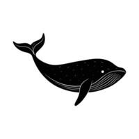 a black and white whale on a white background vector