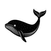 a whale with a black and white pattern on its back vector