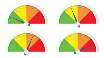 level measuring with different degree color indicator isolated on white background vector