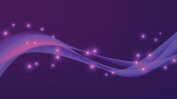 abstract purple background with flowing graphic wave and glowing light vector