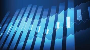 finance background. stock market and business investment concept. bar chart with candlestick with line indicator vector