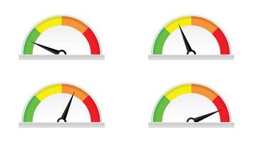 gauge measuring level pointer set isolated on white background vector