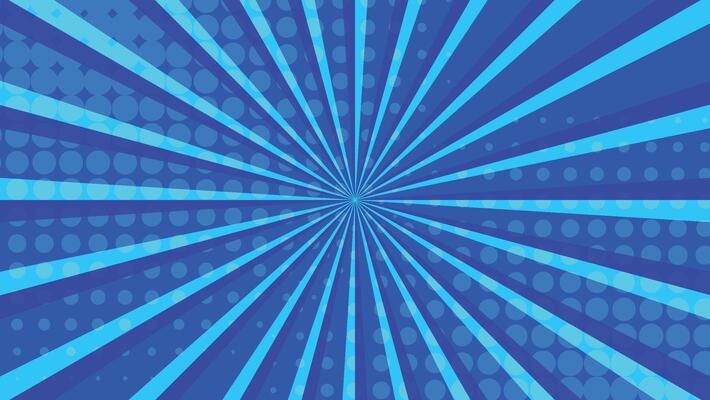 abstract background with festive blue sunburst and dot pattern decoration