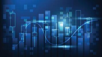 finance background. candlesticks and bar chart show stock market trend vector
